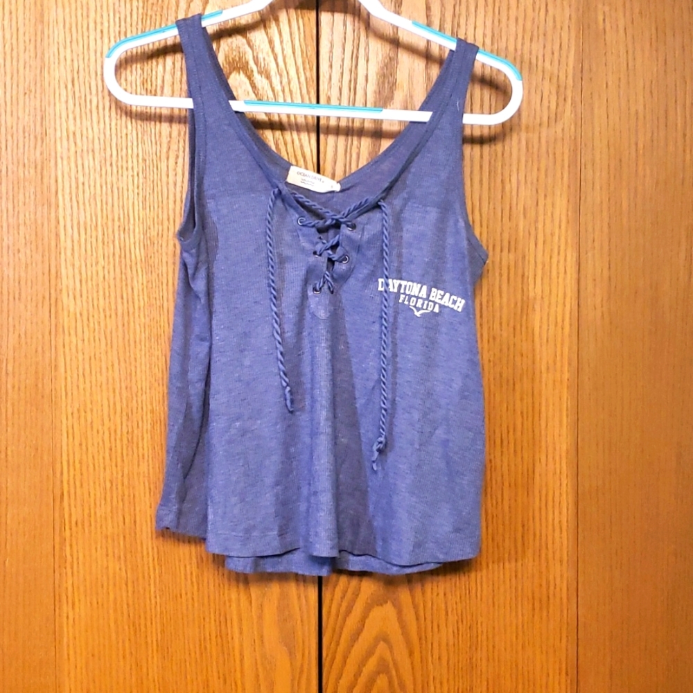 Ocean Drive Daytona Beach Tank Top Women's S Blue